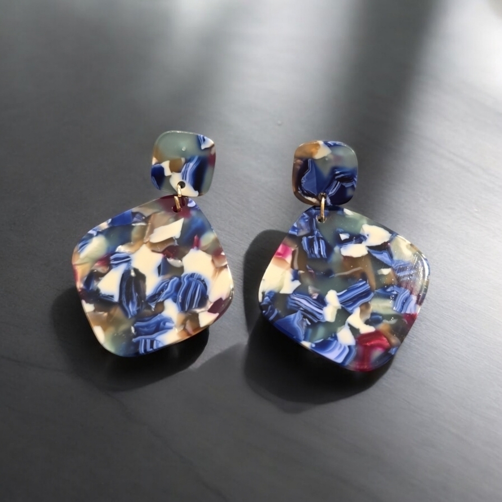 Marble Acrylic Dangle Earrings